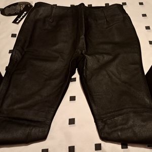 Revue' Black Leather and Ponte Pants (Size 10)